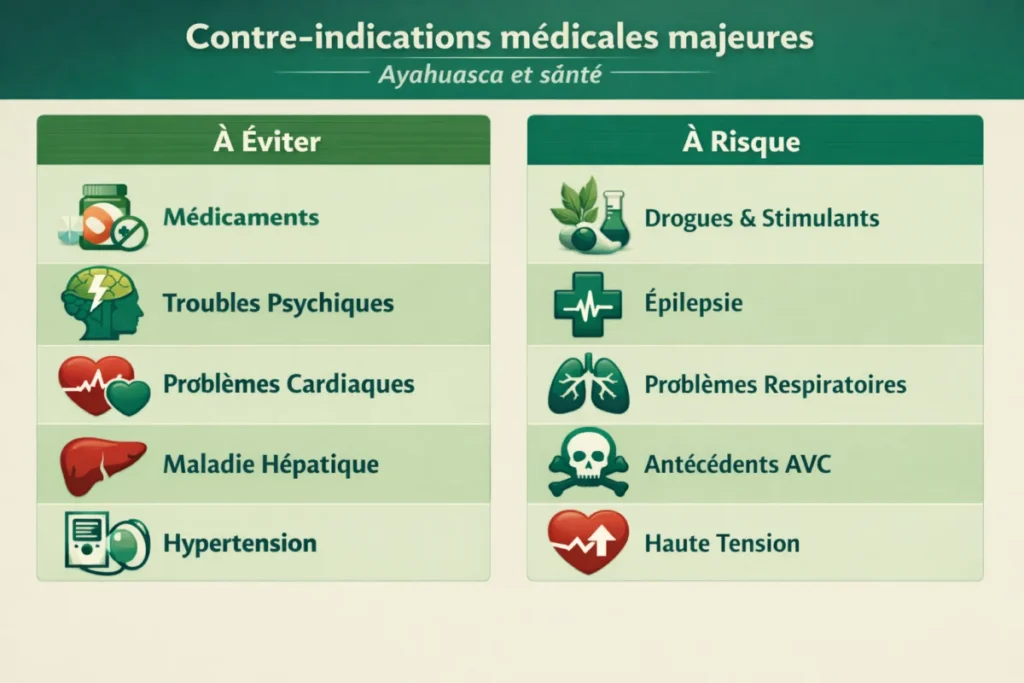 Contre-indications de l’Ayahuasca : risques médicaux et interactions à ne pas ignorer